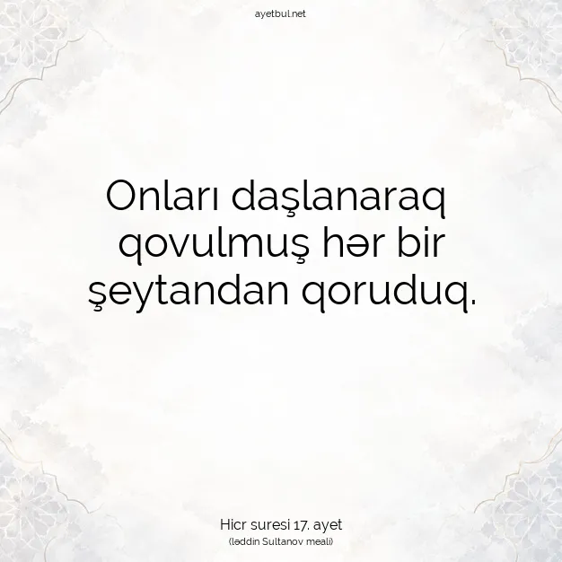 Ayetbul | Kuran Mealleri | Quran | Hicr suresi 17. ayet