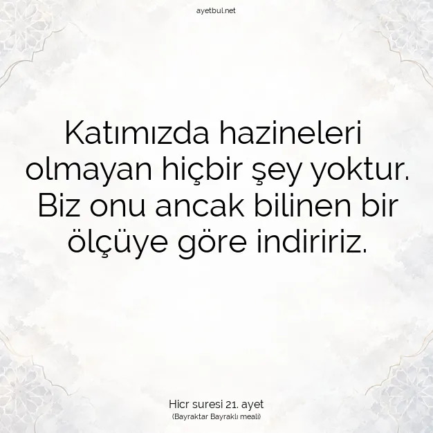 Ayetbul | Kuran Mealleri | Quran | Hicr suresi 21. ayet