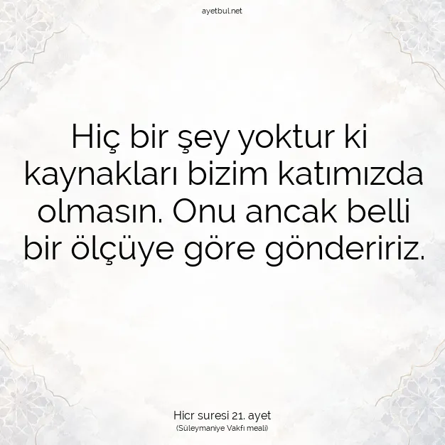 Ayetbul | Kuran Mealleri | Quran | Hicr suresi 21. ayet