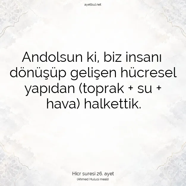 Ayetbul | Kuran Mealleri | Quran | Hicr suresi 26. ayet