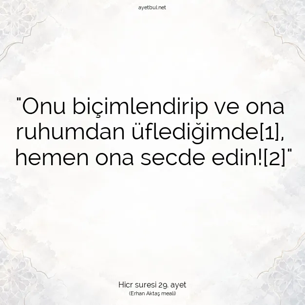 Ayetbul | Kuran Mealleri | Quran | Hicr suresi 29. ayet