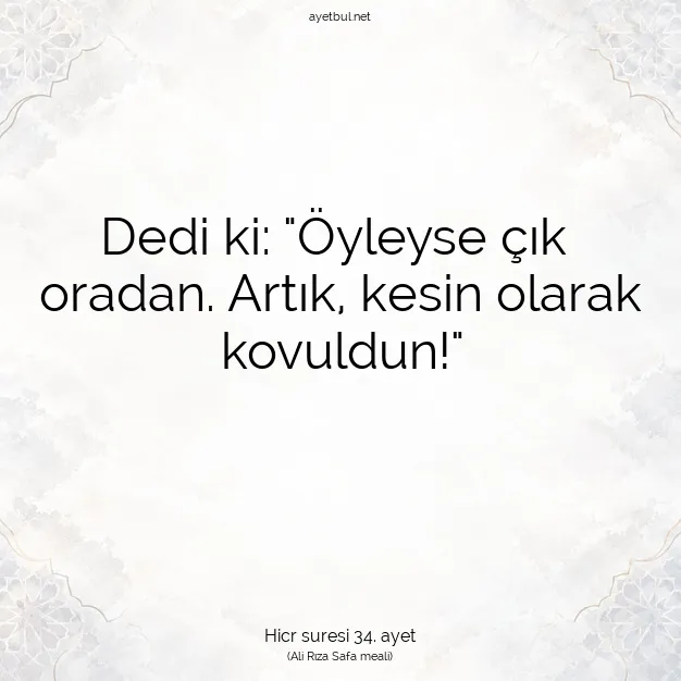 Ayetbul | Kuran Mealleri | Quran | Hicr suresi 34. ayet
