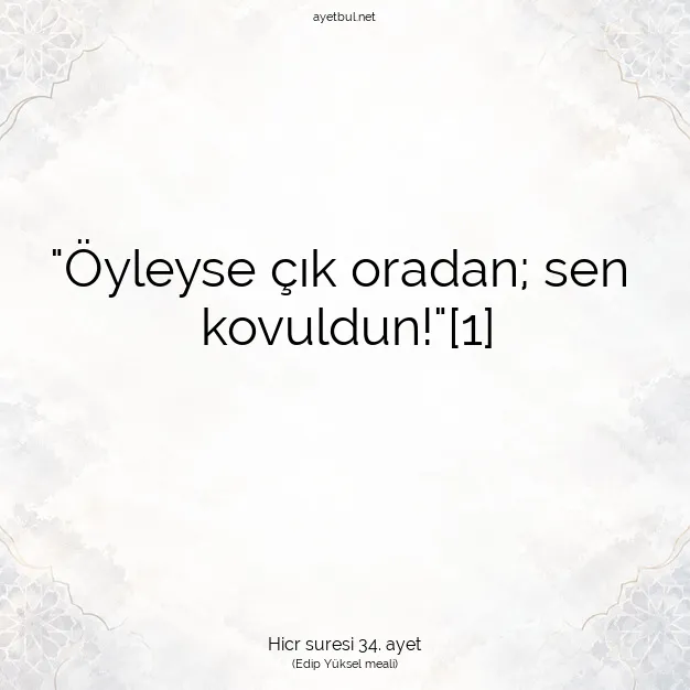 Ayetbul | Kuran Mealleri | Quran | Hicr suresi 34. ayet