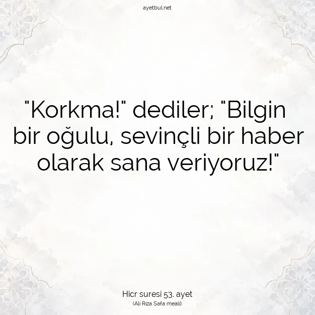 Ayetbul | Kuran Mealleri | Quran | Hicr suresi 53. ayet