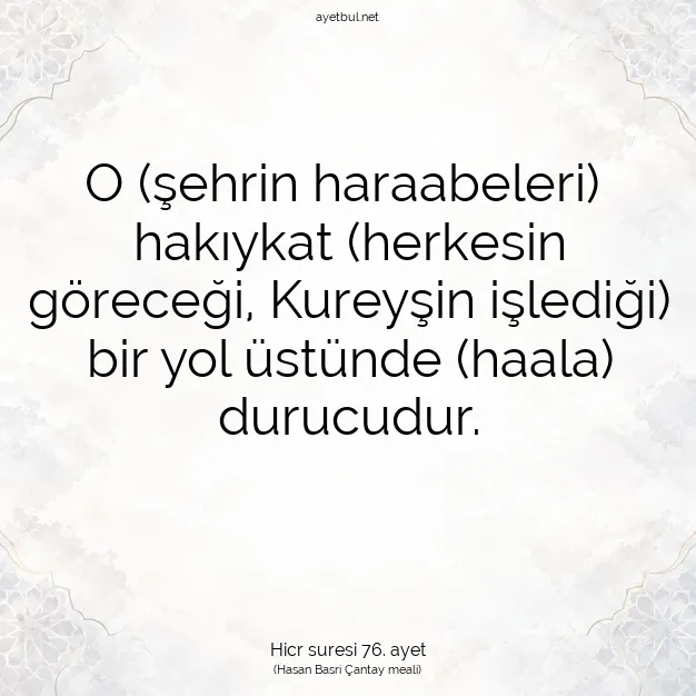Ayetbul | Kuran Mealleri | Quran | Hicr suresi 76. ayet