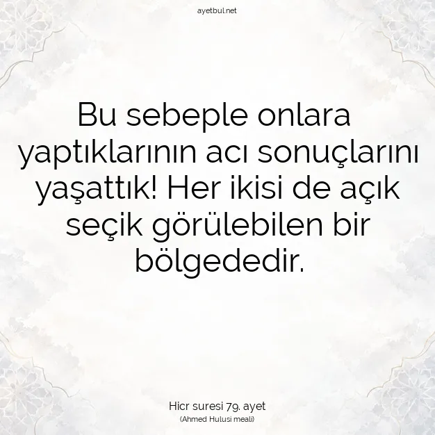 Ayetbul | Kuran Mealleri | Quran | Hicr suresi 79. ayet