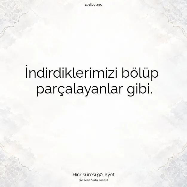 Ayetbul | Kuran Mealleri | Quran | Hicr suresi 90. ayet