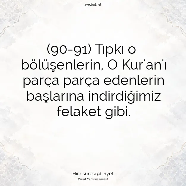 Ayetbul | Kuran Mealleri | Quran | Hicr suresi 91. ayet