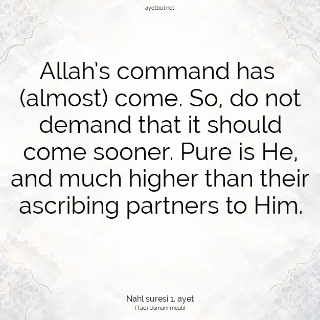 Ayetbul | Kuran Mealleri | Quran | Nahl suresi 1. ayet