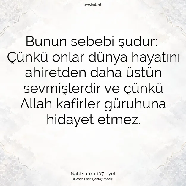 Ayetbul | Kuran Mealleri | Quran | Nahl suresi 107. ayet