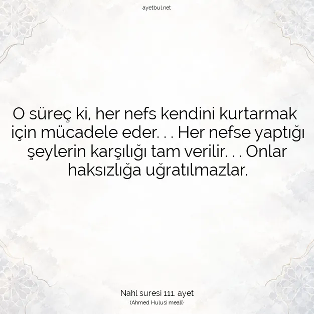 Ayetbul | Kuran Mealleri | Quran | Nahl suresi 111. ayet