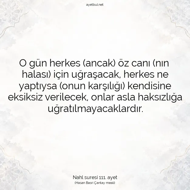 Ayetbul | Kuran Mealleri | Quran | Nahl suresi 111. ayet