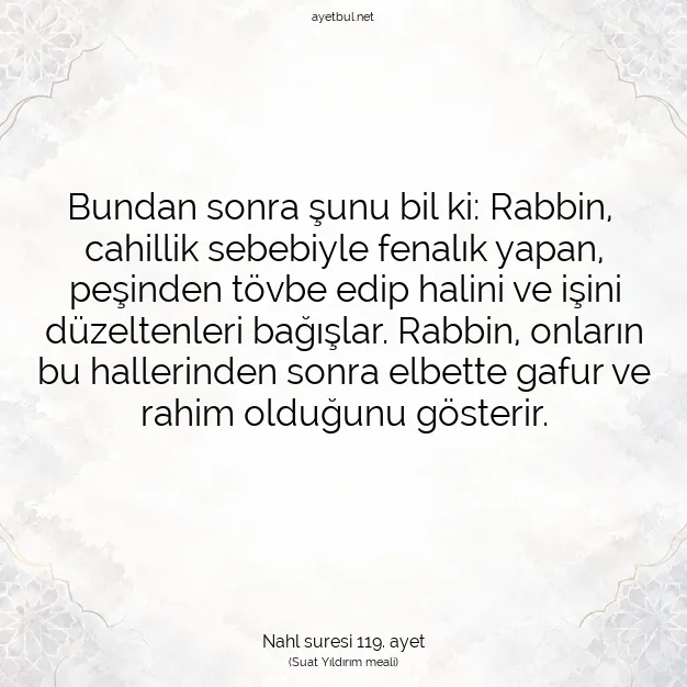 Ayetbul | Kuran Mealleri | Quran | Nahl suresi 119. ayet