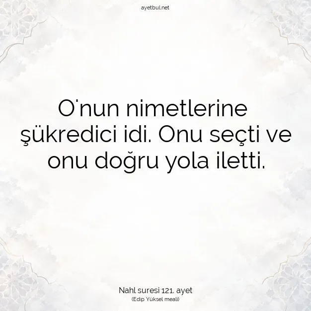 Ayetbul | Kuran Mealleri | Quran | Nahl suresi 121. ayet