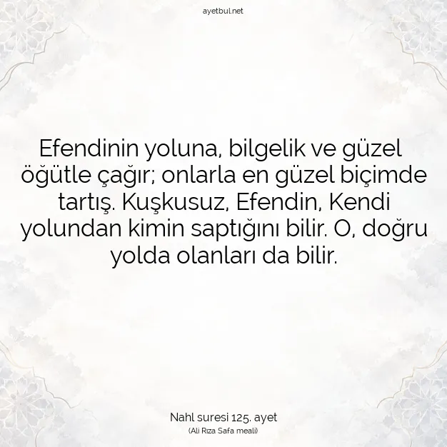 Ayetbul | Kuran Mealleri | Quran | Nahl suresi 125. ayet