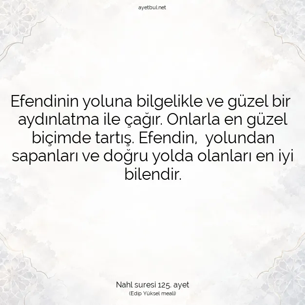 Ayetbul | Kuran Mealleri | Quran | Nahl suresi 125. ayet