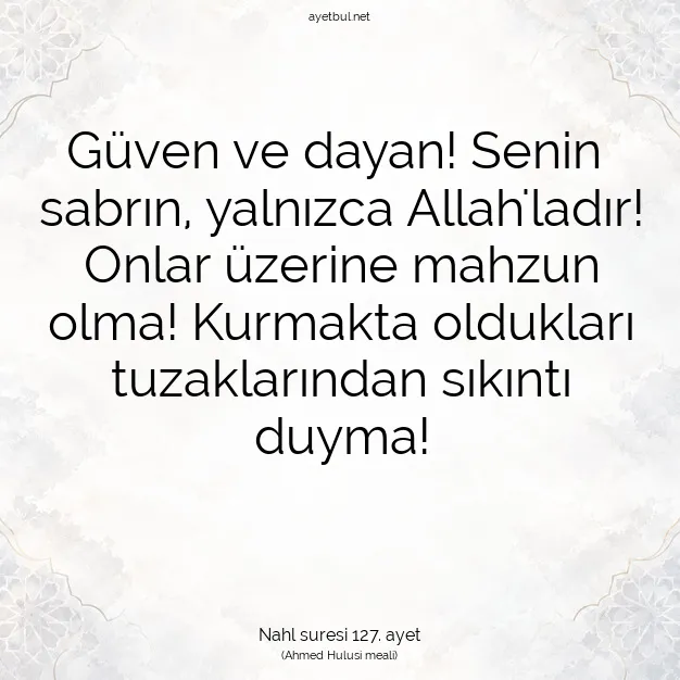 Ayetbul | Kuran Mealleri | Quran | Nahl suresi 127. ayet