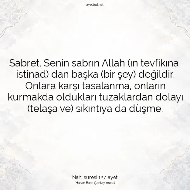 Ayetbul | Kuran Mealleri | Quran | Nahl suresi 127. ayet