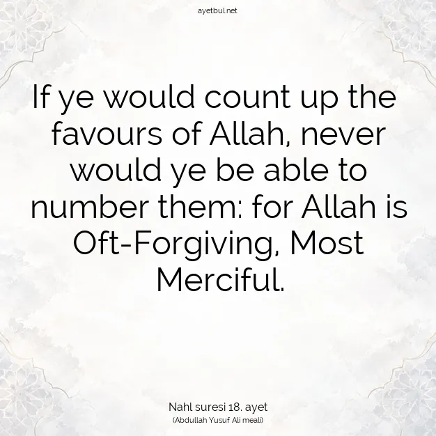 Ayetbul | Kuran Mealleri | Quran | Nahl suresi 18. ayet