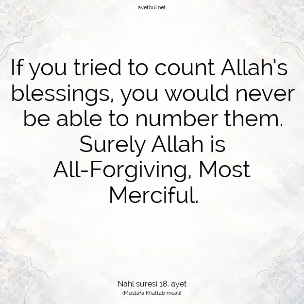Ayetbul | Kuran Mealleri | Quran | Nahl suresi 18. ayet
