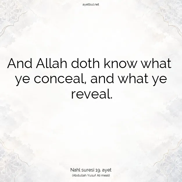 Ayetbul | Kuran Mealleri | Quran | Nahl suresi 19. ayet