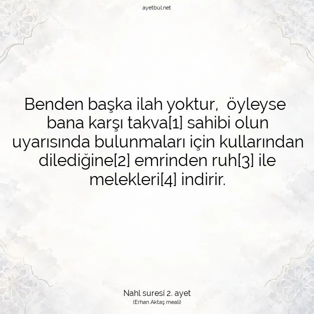 Ayetbul | Kuran Mealleri | Quran | Nahl suresi 2. ayet