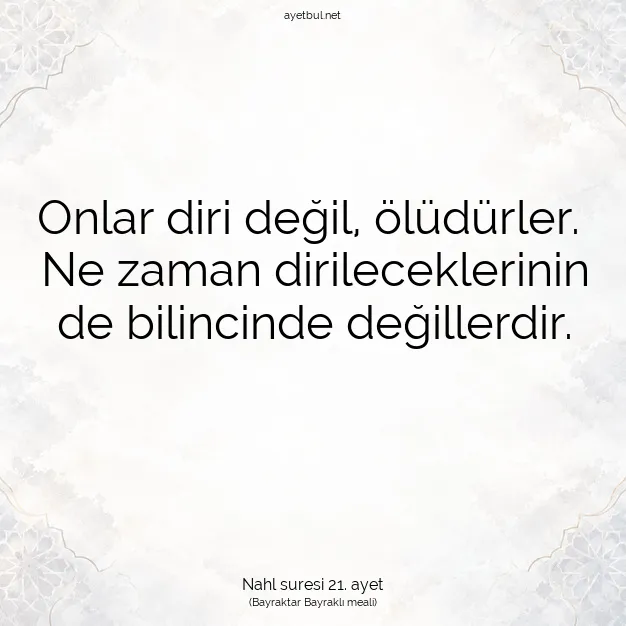 Ayetbul | Kuran Mealleri | Quran | Nahl suresi 21. ayet