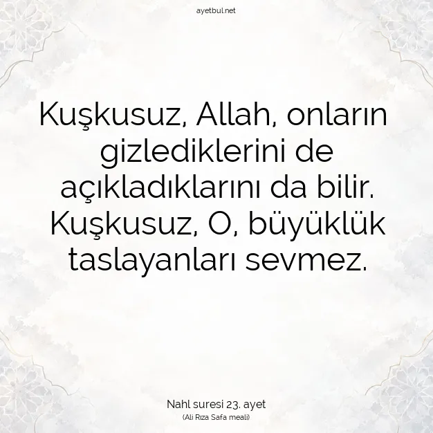 Ayetbul | Kuran Mealleri | Quran | Nahl suresi 23. ayet