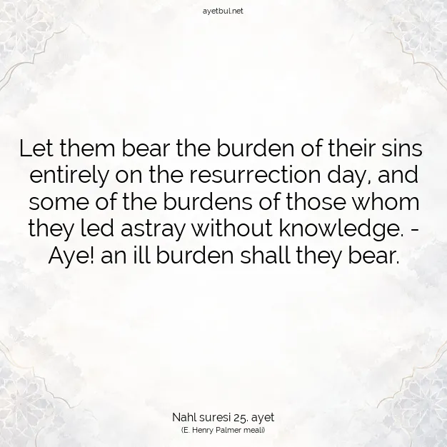 Ayetbul | Kuran Mealleri | Quran | Nahl suresi 25. ayet