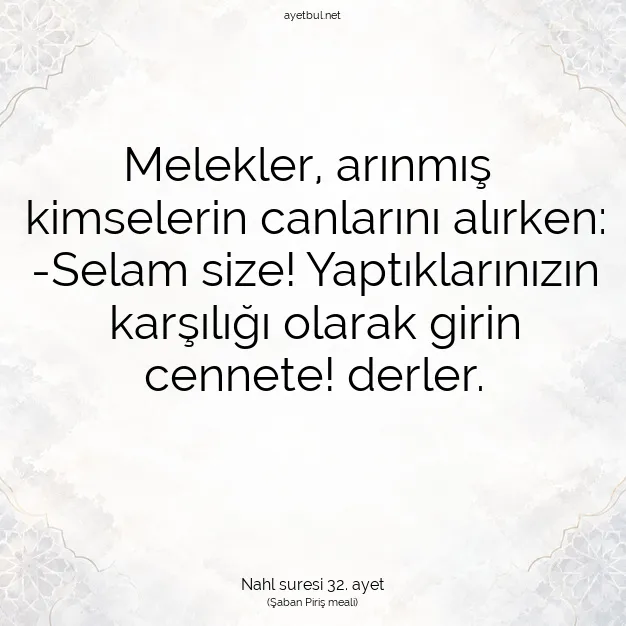 Ayetbul | Kuran Mealleri | Quran | Nahl suresi 32. ayet