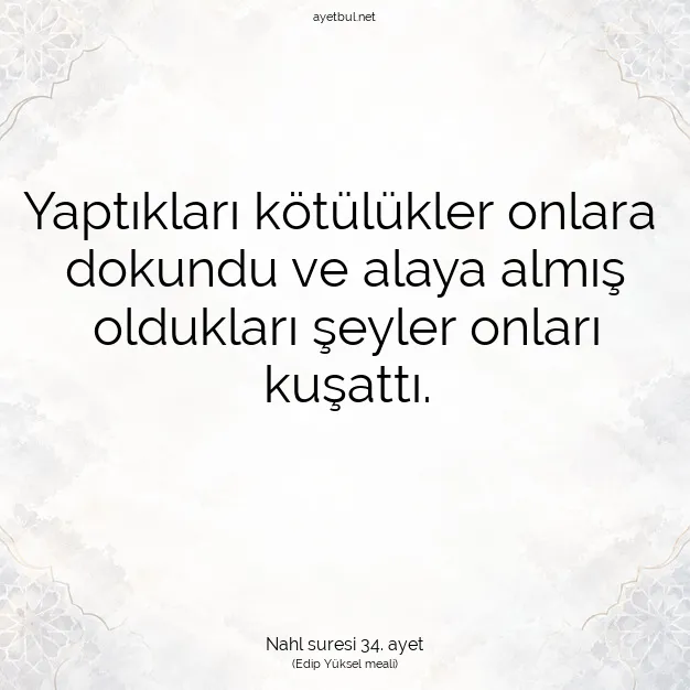 Ayetbul | Kuran Mealleri | Quran | Nahl suresi 34. ayet