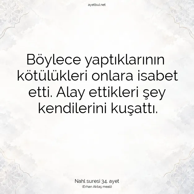 Ayetbul | Kuran Mealleri | Quran | Nahl suresi 34. ayet
