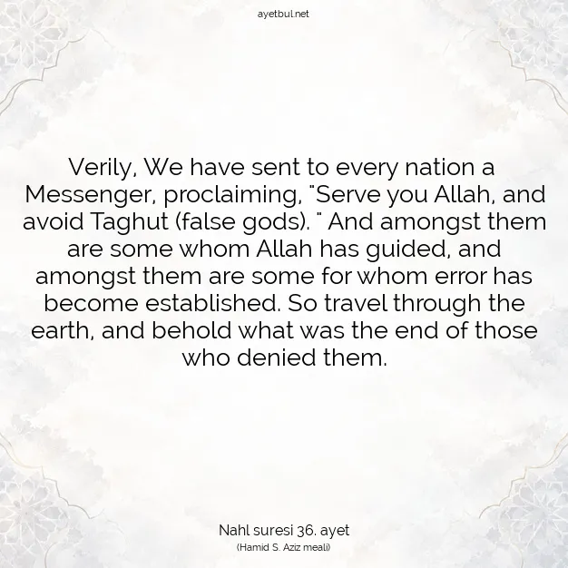 Ayetbul | Kuran Mealleri | Quran | Nahl suresi 36. ayet