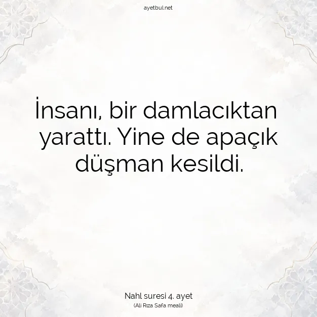 Ayetbul | Kuran Mealleri | Quran | Nahl suresi 4. ayet