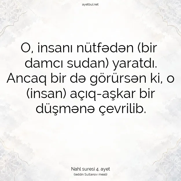 Ayetbul | Kuran Mealleri | Quran | Nahl suresi 4. ayet
