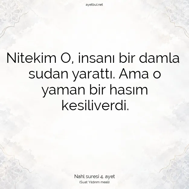 Ayetbul | Kuran Mealleri | Quran | Nahl suresi 4. ayet