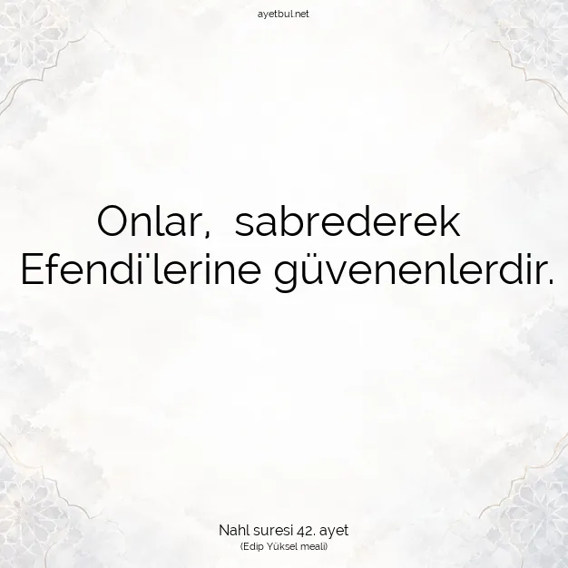 Ayetbul | Kuran Mealleri | Quran | Nahl suresi 42. ayet