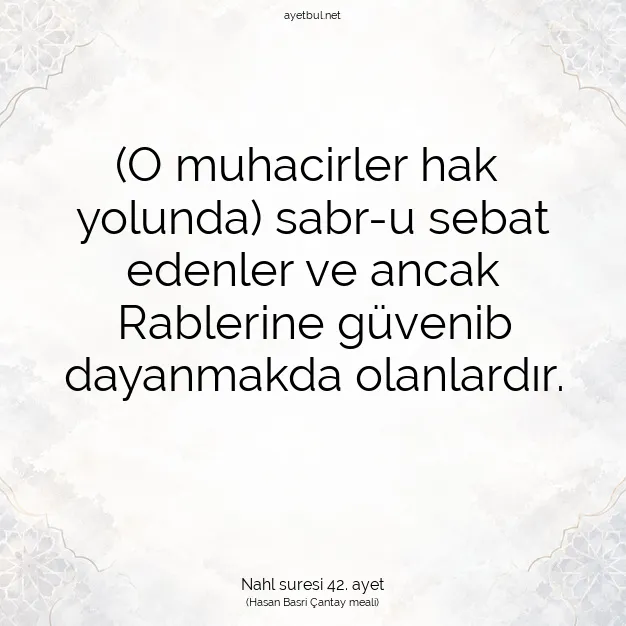 Ayetbul | Kuran Mealleri | Quran | Nahl suresi 42. ayet