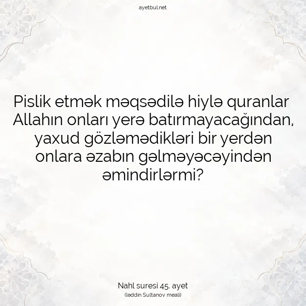 Ayetbul | Kuran Mealleri | Quran | Nahl suresi 45. ayet