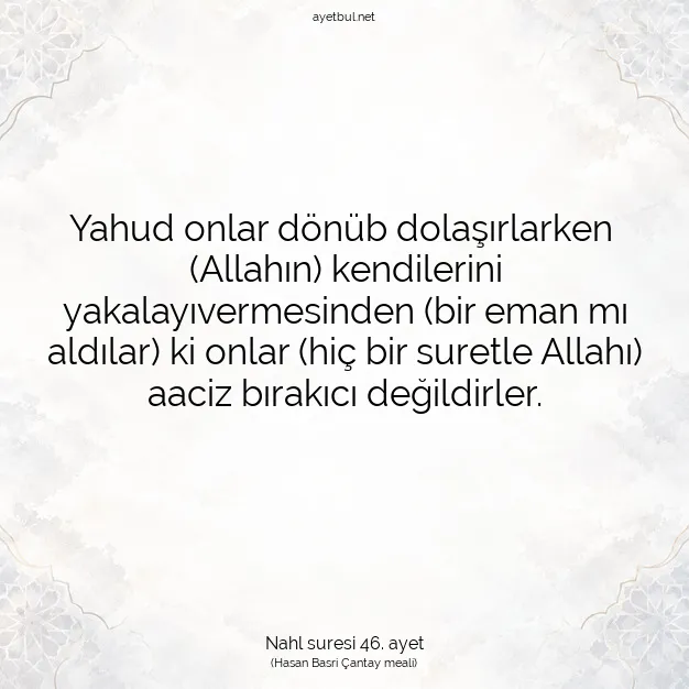 Ayetbul | Kuran Mealleri | Quran | Nahl suresi 46. ayet