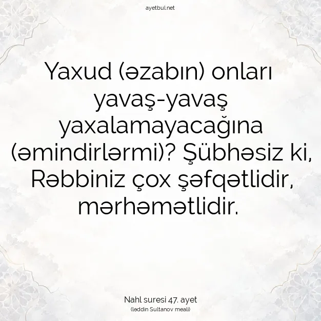 Ayetbul | Kuran Mealleri | Quran | Nahl suresi 47. ayet