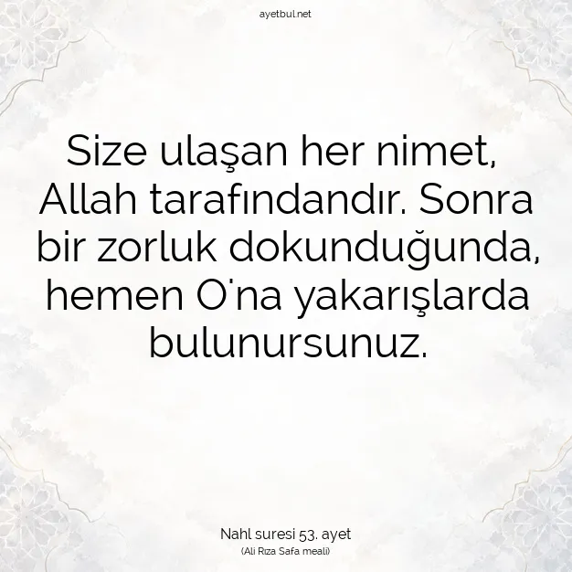 Ayetbul | Kuran Mealleri | Quran | Nahl suresi 53. ayet