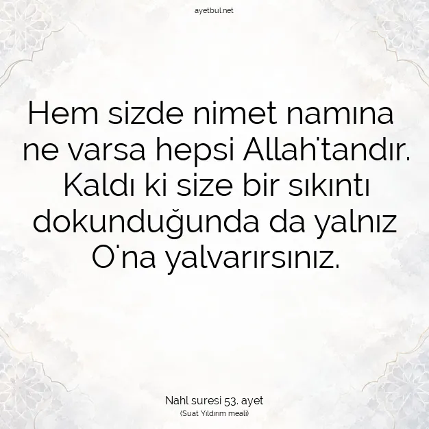 Ayetbul | Kuran Mealleri | Quran | Nahl suresi 53. ayet