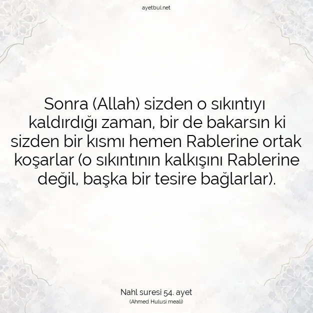 Ayetbul | Kuran Mealleri | Quran | Nahl suresi 54. ayet