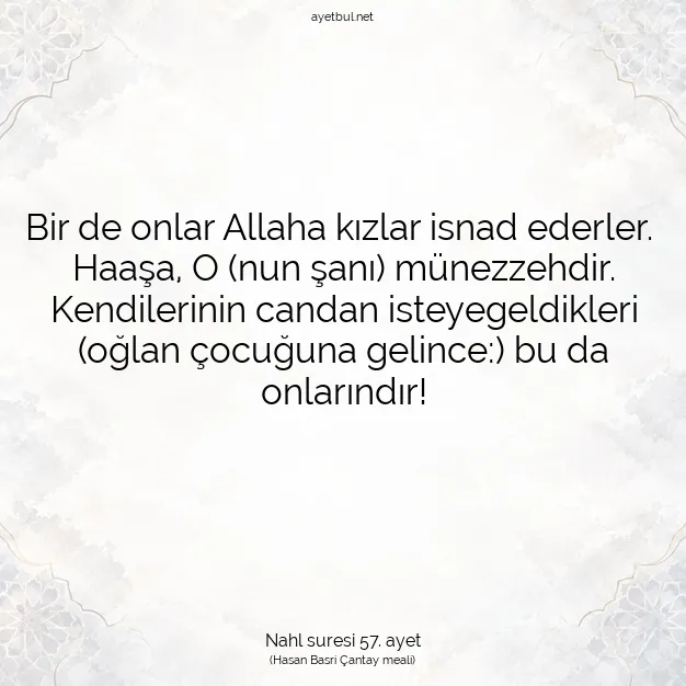 Ayetbul | Kuran Mealleri | Quran | Nahl suresi 57. ayet
