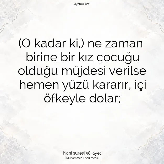 Ayetbul | Kuran Mealleri | Quran | Nahl suresi 58. ayet