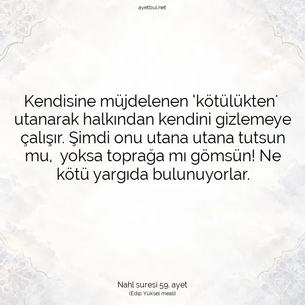 Ayetbul | Kuran Mealleri | Quran | Nahl suresi 59. ayet