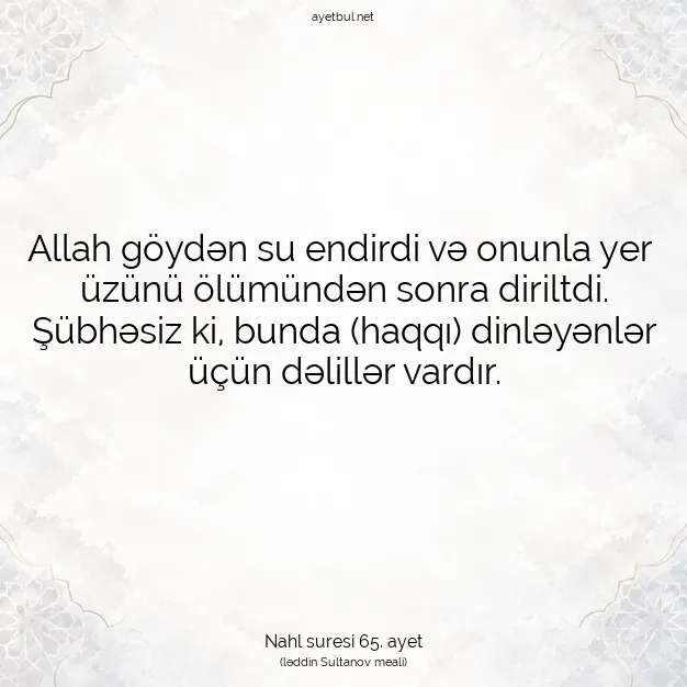 Ayetbul | Kuran Mealleri | Quran | Nahl suresi 65. ayet