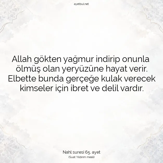 Ayetbul | Kuran Mealleri | Quran | Nahl suresi 65. ayet