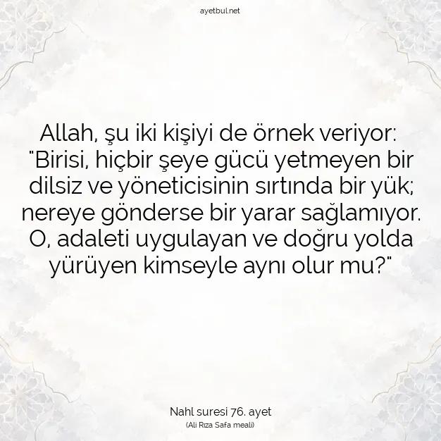 Ayetbul | Kuran Mealleri | Quran | Nahl suresi 76. ayet